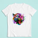 Farverig tiger strygemærke