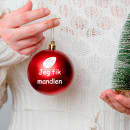 Jeg fik mandlen - klistermærke til julekugle