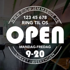 Åbningstidssticker