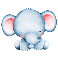 Sød elefant strygemærke