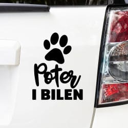 Hund i bilen klistermærke #1