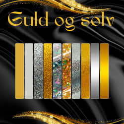 GULD/SØLV strygestof pakke (10 forskellige ark)