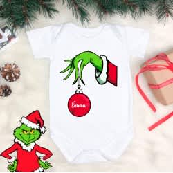 Grinch med julekugle - strygemærke