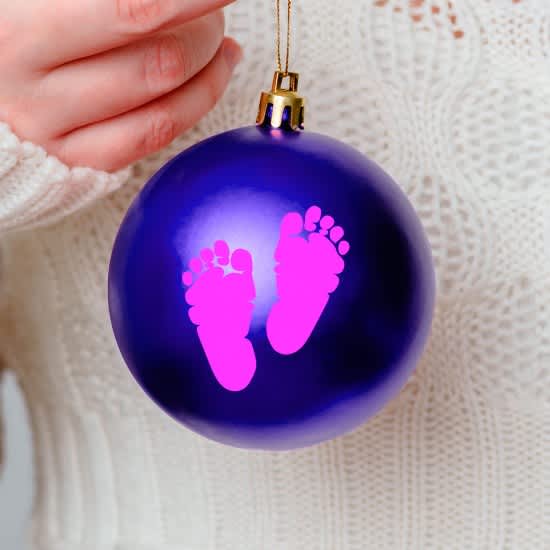 Fodaftryk klistermærke til julekugle