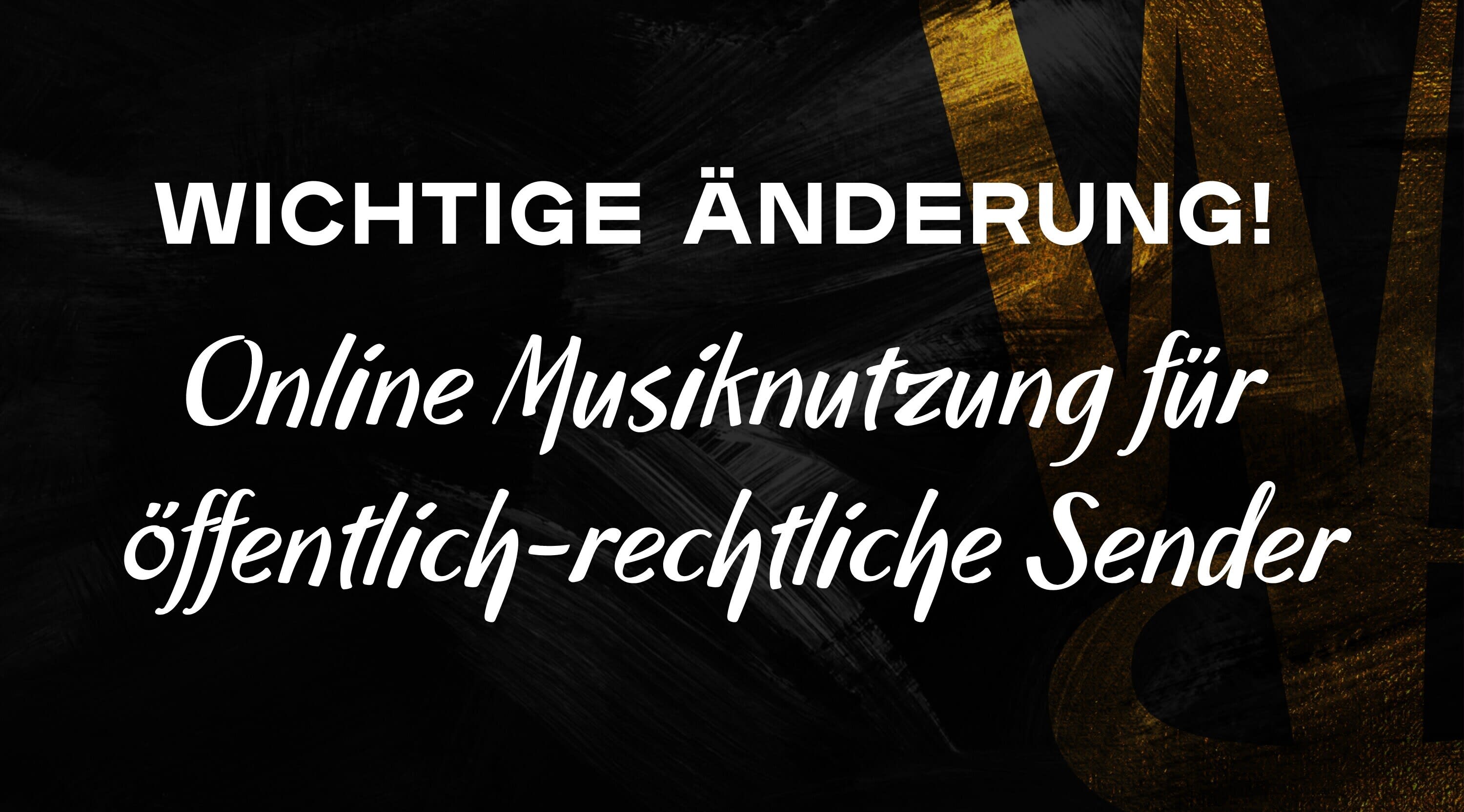 ARD Labelvereinbarung - Musiknutzung f&#252;r Online Only ab sofort m&#246;glich!