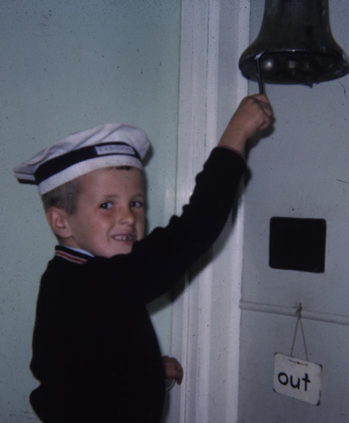 <em>Wes Imms as Quartermaster on the SS Discovery, Grade 2 class of ’65, East Devonport Primary School. Picture: Associate Professor Wesley Imms</em>