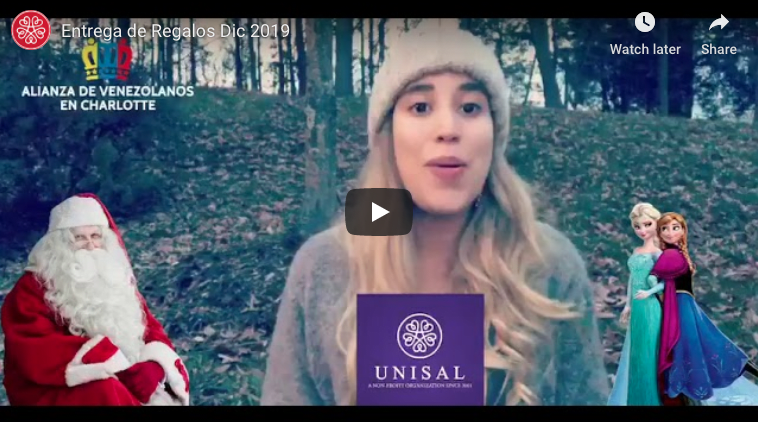 Entrega de regalos de Navidad en UNISAL