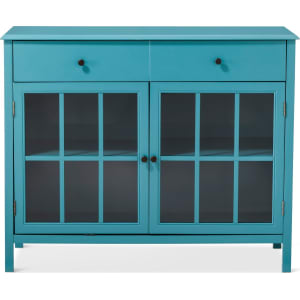 Windham 2 Door Accent Buffet Cabinet With Shelves Teal Blue