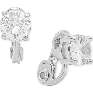 Anne Klein Crystal Solitaire E Z Comfort Clip On Earrings From Macy S