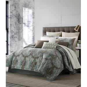 Candice Olson Sonder Distressed Damask Jacquard Comforter Set From