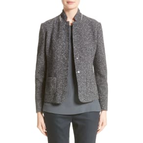 Women's Fabiana Filippi Pebble Tweed Knit Jacket, Size 8 US / 44 It - Grey