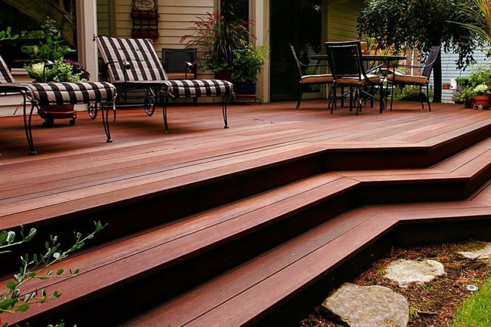 Red Balau Hardwood Decking Boards Using Hidden Fixing 21mm By 140mm By