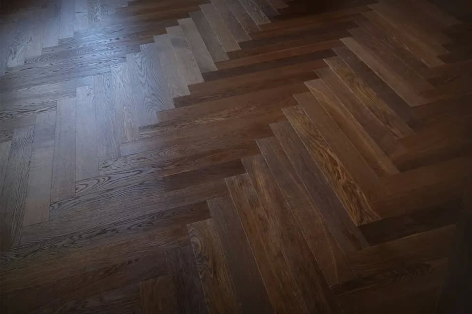 Natural Engineered Flooring Oak Herringbone Dark Smoked