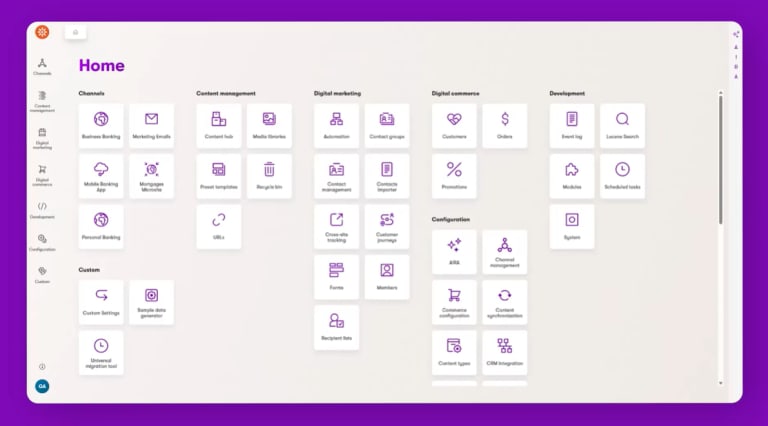 Screenshot from Kentico video showing AIRA improving content creation, email campaigns, and customer journeys