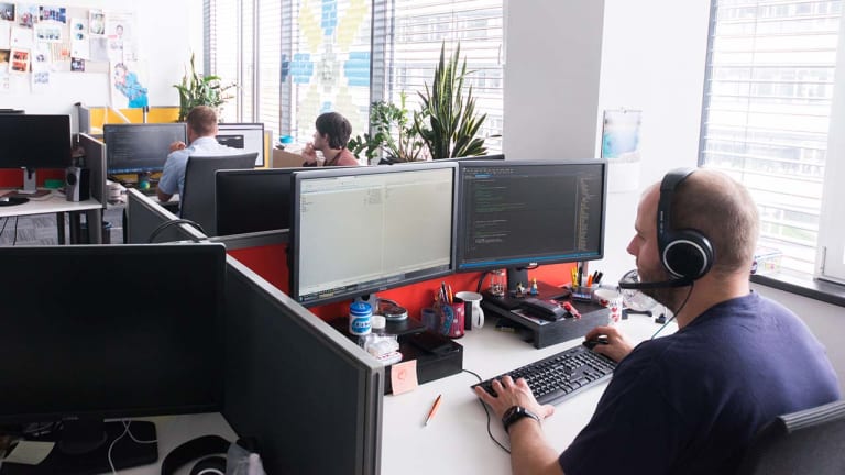 Developer at Kentico office