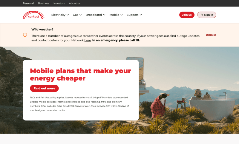Contact Energy New Zealand electricity provider website migrated from Sitecore to Xperience by Kentico by AKQA
