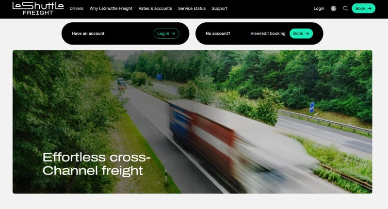 LeShuttle Freight website with real-time service updates and multilingual booking built on Xperience by Kentico by Crafted