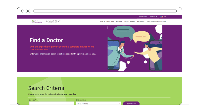 LivaNova Find a Doctor page